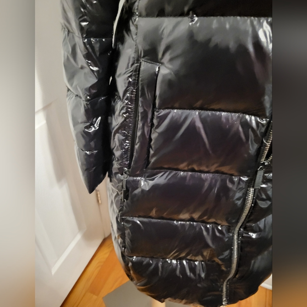Michael Kors Shiny Black Puffer Coat - Picture 5 of 5